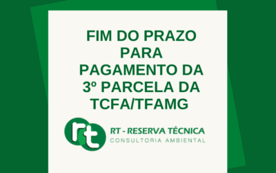 FIM DO PRAZO PARA PAGAMENTO DA 3ª PARCELA TCFA/TFAMG