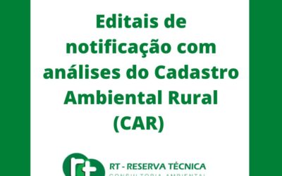 Editais de notificação com análises do Cadastro Ambiental Rural (CAR)